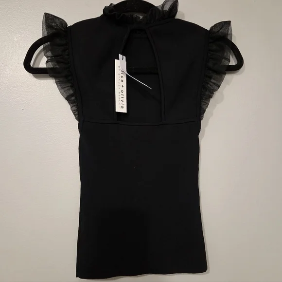 Alice + Olivia Women's Kerrie Ruffled Open Back Luxury Tank. Size XS - Picture 6 of 12